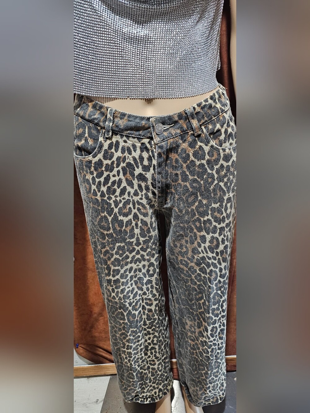 Edikted Leopard Print Women’s Jeans